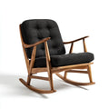 Fauteuil à bascule noir en polyester et bois massif 65 x 94 x 98 cm