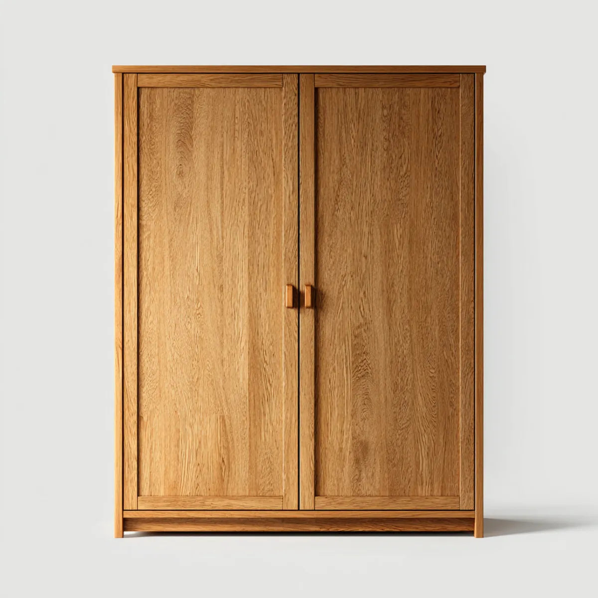Armoire de chambre 2 portes en chêne massif naturel 120 x 60 x 200 cm rectangulaire