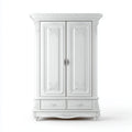Armoire de chambre blanche à 2 portes et 2 tiroirs en MDF 120 x 60 x 200 cm rectangulaire
