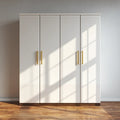 Armoire de chambre 4 portes blanche 200 x 60 x 200 cm en panneaux MDF mélaminés rectangulaire