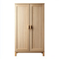 Armoire 2 portes chêne clair 90 x 50 x 180 cm en MDF plaqué chêne rectangulaire