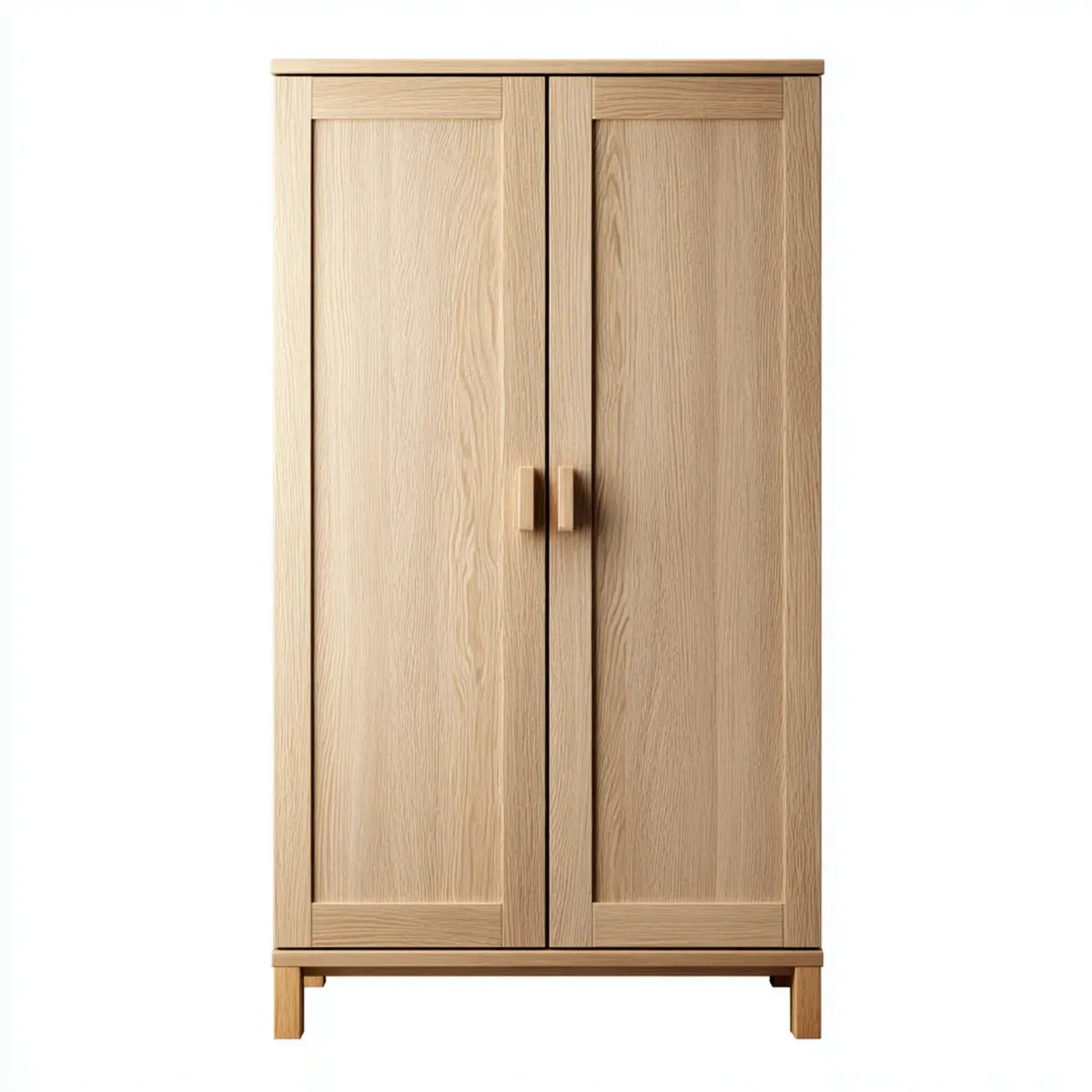Armoire 2 portes chêne clair 90 x 50 x 180 cm en MDF plaqué chêne rectangulaire