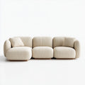 Canapé 3 places modulaire beige 260 x 95 x 75 cm en polyester forme arrondie