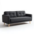 Canapé droit 2 places gris anthracite 170 x 80 x 85 cm en polyester avec pieds en bois massif