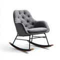 Fauteuil à bascule gris en polyester et acier avec accoudoirs 70 x 100 x 95 cm