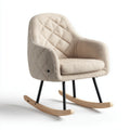 Fauteuil à bascule rembourré beige 70 x 92 x 98 cm en polyester et acier forme enveloppante