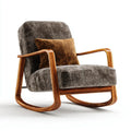 Fauteuil à bascule gris 70 x 95 x 98 cm en contreplaqué multiplis et polyester forme arrondie