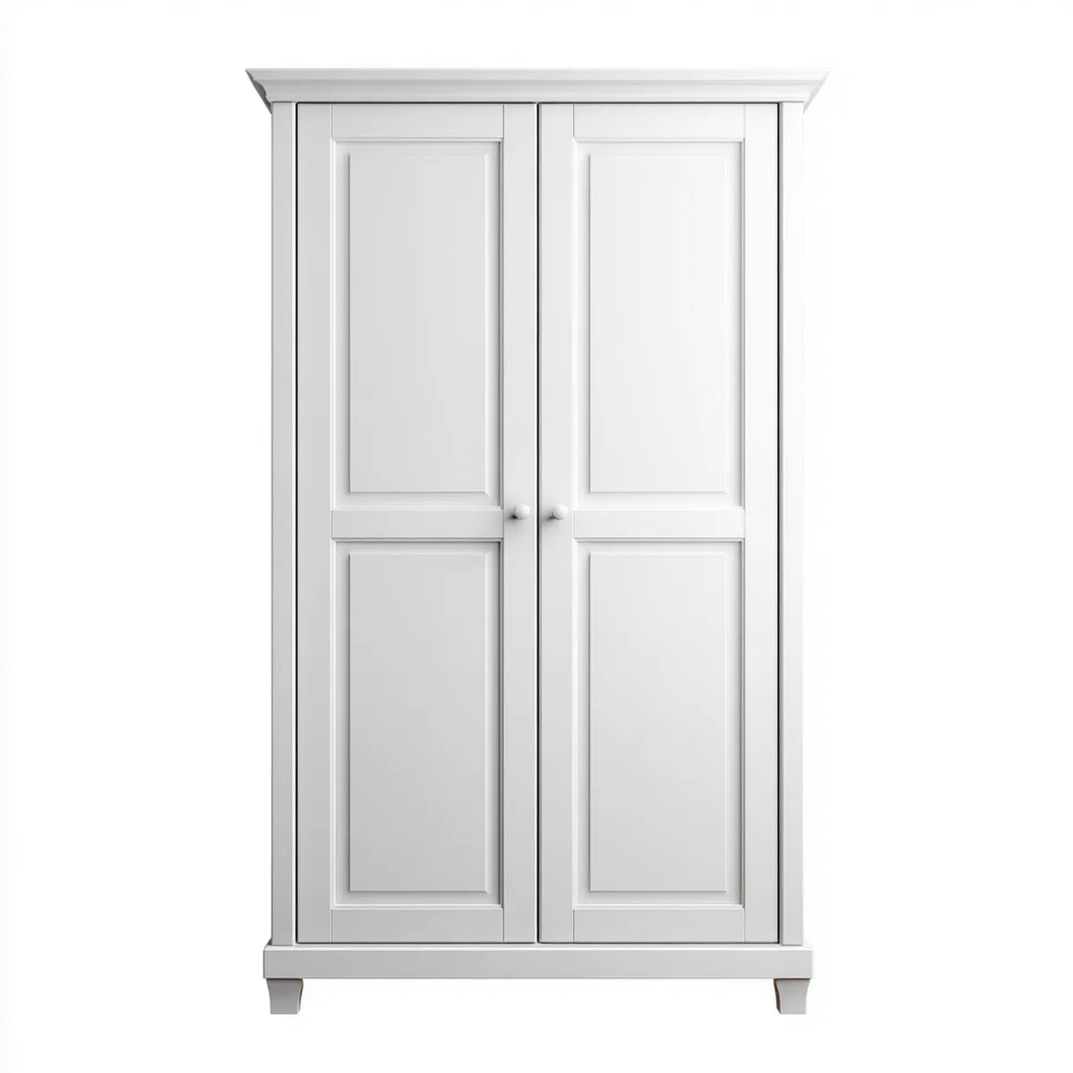 Armoire de chambre 2 portes blanche 100 x 55 x 200 cm en panneaux MDF rectangulaire