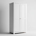 Armoire de chambre 2 portes blanche 80 x 50 x 180 cm en panneaux MDF rectangulaire