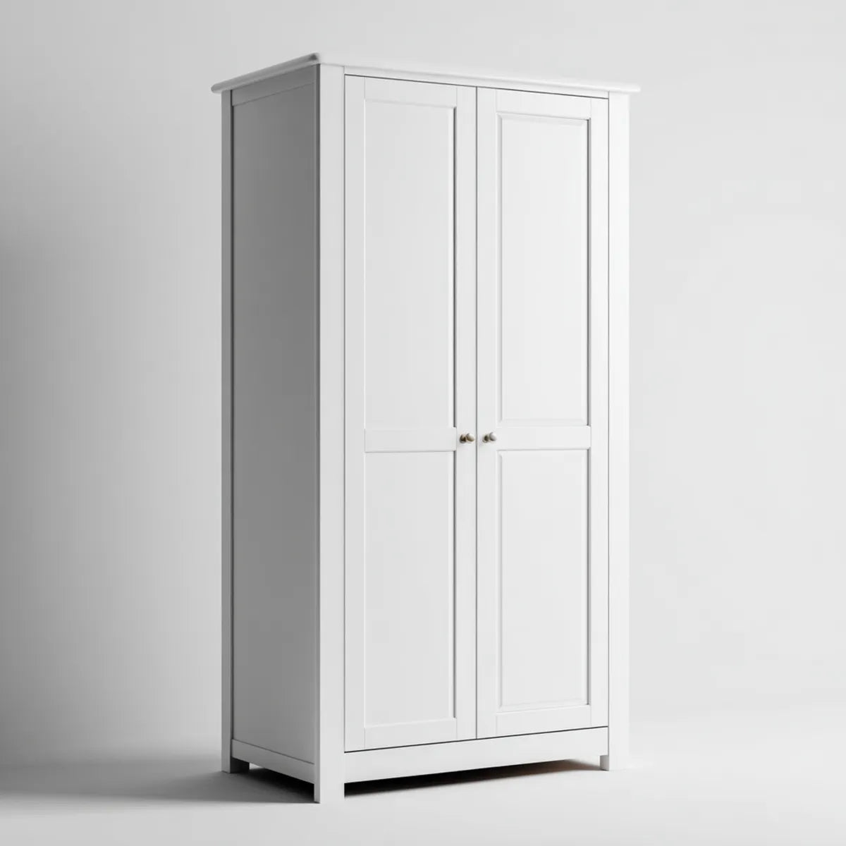 Armoire de chambre 2 portes blanche 80 x 50 x 180 cm en panneaux MDF rectangulaire
