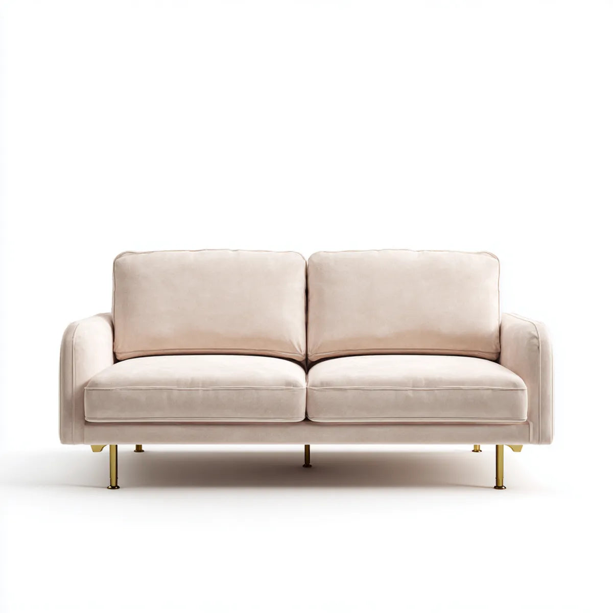 Canapé 2 places beige 160 x 85 x 86 cm polyester forme droite