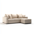 Canapé d’angle droit 4 places beige 260 x 160 x 85 cm en polyester forme L